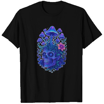 Discover Fungi Mind - Trippy Skull Bloom T Shirts