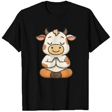 Discover Cute cow bull yoga meditation relax chibi T Shirts