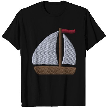 Discover Sailboat embroidered T Shirts