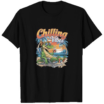 Discover Chilling Vibes Dragon Relaxing Beach Scene With T Shirts