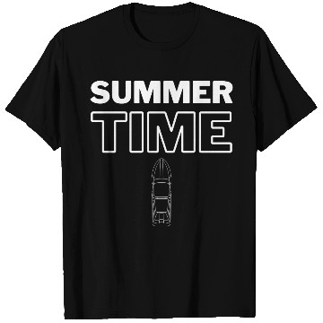 Discover Summer Time with Boat Outline T Shirts