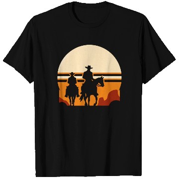 Discover Western Riders: Sunset Silhouette T Shirts