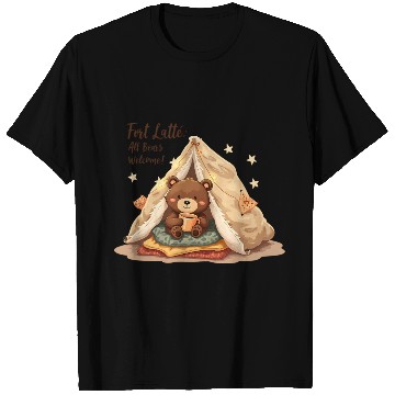 Discover Fort Latte - Cute Bear Cub & Cozy Coffee Fun T Shirts