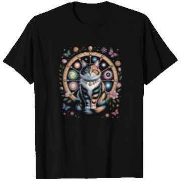 Discover Wheel of Fortune Tarot Cat Art T Shirts