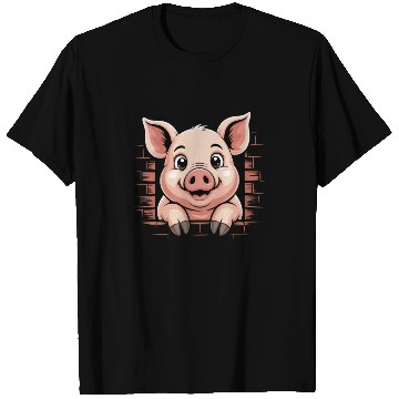 Discover Cute Pig With Big Eyes T Shirts
