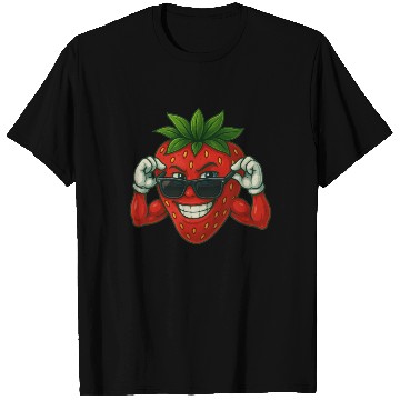 Discover Cool strawberry with sunglasses in summer T Shirts