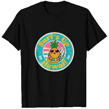 Discover Aloha Vibes Pineapple Surfer Vintage Hawaiian T Shirts