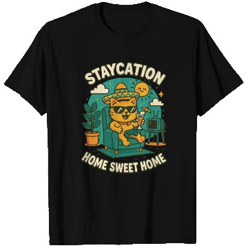 Discover Cool cat - Holidays at home relaxation T Shirts