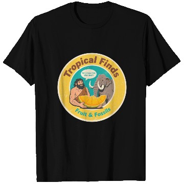 Discover Caveman Mammoth Retro Ancient Fruit Discovery T Shirts
