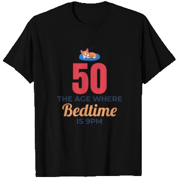 Discover 50th Birthday Bedtime 9PM Corgi Funny T Shirts