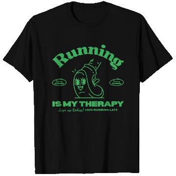 Discover Running Is My Therapy Design T Shirts