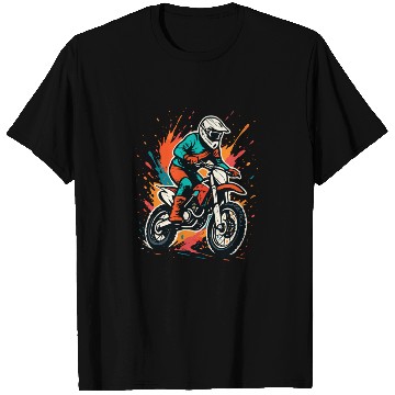 Discover Motocross Rider Splash Art T Shirts
