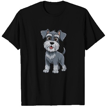Discover Adorable Schnauzer Pup Illustration With Big Eyes T Shirts