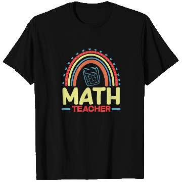 Discover Math Teacher Rainbow Graphic Art T Shirts