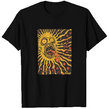 Discover Screaming Sun Face with Trippy Tongue T Shirts