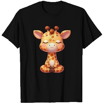 Discover Cute giraffe yoga meditation relaxation chill T Shirts