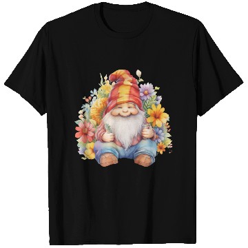 Discover Red Hat Gnome with Flowers T Shirts