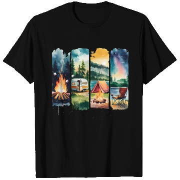 Discover Brushstroke Camping Life T Shirts