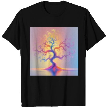Discover Psychedelic Tree of Light –Minimal Abstract Nature T Shirts