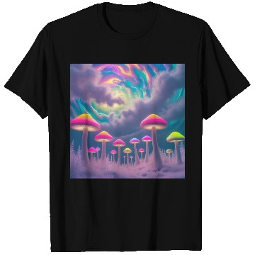 Discover Neon Mushroom Forest – Psychedelic Minimalist T Shirts