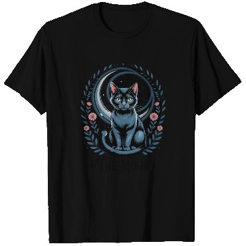 Discover The Moon Tarot Cat Art T Shirts