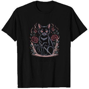 Discover The Devil Tarot Cat Art T Shirts