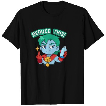 Discover Chibi Style Captain Planet Reduce This!Design T Shirts