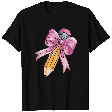 Discover Teacher Coquette Bow Pencil Bow T Shirts