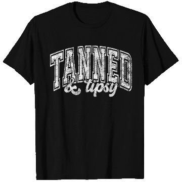 Discover Summer Vacation Tanned and Tipsy Varsity Summer T Shirts