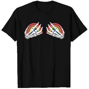 Discover LGBTQ Skeleton Hand Rainbow T Shirts