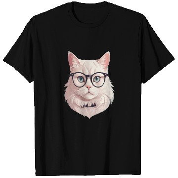 Discover Nerdy cat with large glasses T Shirts