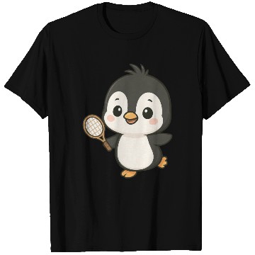 Discover Cute penguin tennis player cartoon chibi sport T Shirts