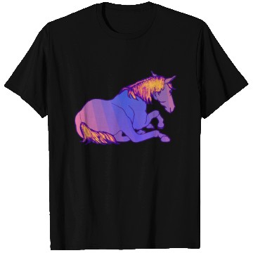 Discover Purple Horse Lying Down, Hand Drawn, Bright Colors T Shirts