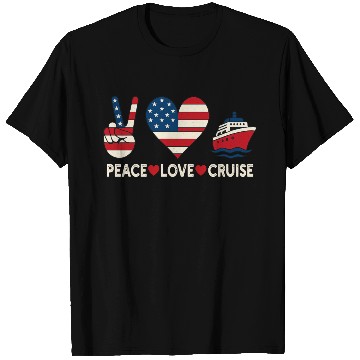 Discover Peace Love Cruise USA Vacation Vibes T Shirts