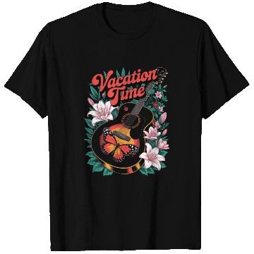 Discover Vacation Time – Butterfly Guitar Bloom T Shirts