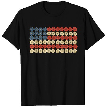 Discover 4th of July Flag Flower T Shirts