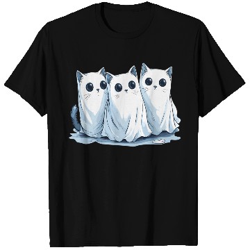 Discover Funny Ghost Cat T Shirts