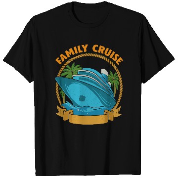 Discover Family Cruise Ship Palm Trees Rope T Shirts