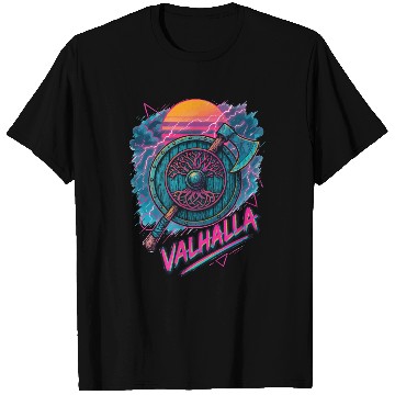 Discover Viking Valhalla Norse Retro Vaporwave T Shirts