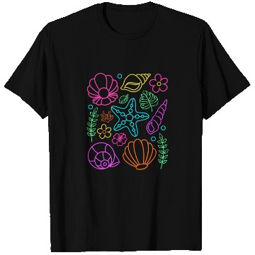 Discover Neon Seashell Summer Beach T Shirts