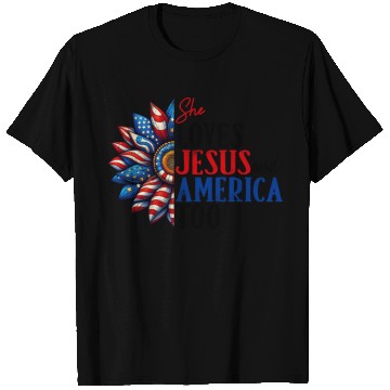 Discover She Loves Jesus and America Too 4th of July T Shirts