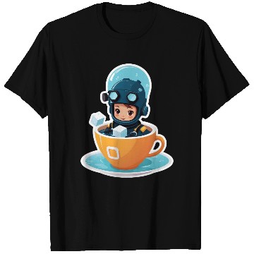 Discover Diver Coffee Cup Fantasy Sticker. T Shirts