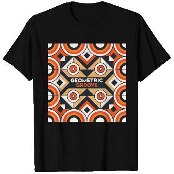 Discover Geometric Groove Mod Shapes Pattern Retro 60s T Shirts