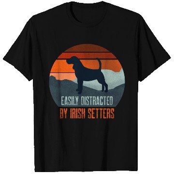 Discover Easily Distracted By Irish Setters Dog Walking T Shirts