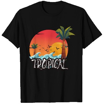 Discover Vibrant Tropical Sunset Scene T Shirts