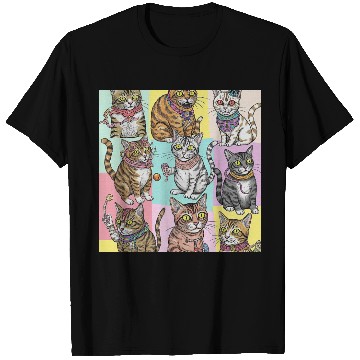 Discover Psychedelic Cat Collage T Shirts