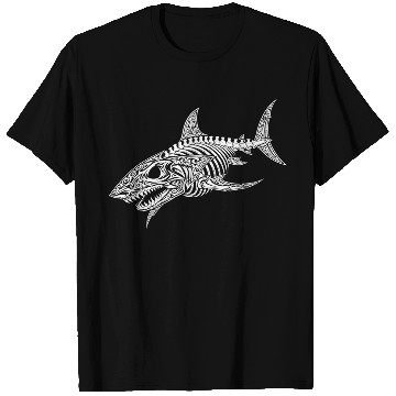 Discover tribal design skeleton shark T Shirts
