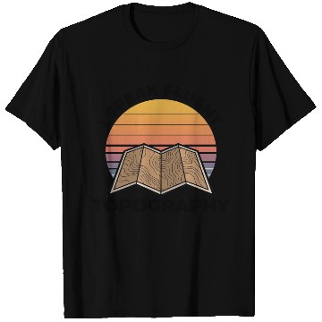 Discover GIS Contour Map Sunset Outdoor Adventure T Shirts