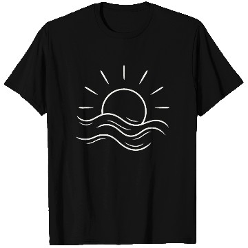 Discover Serene Sunrise Over the Ocean Waves T Shirts
