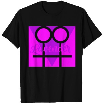 Discover Women Symbol with Lavender Triangle T Shirts
